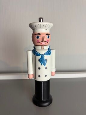 Vintage Chef Specialties hand painted pepper grinder hand forged steel 9" sailor